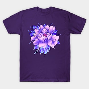 Purple Peony flower T-Shirt